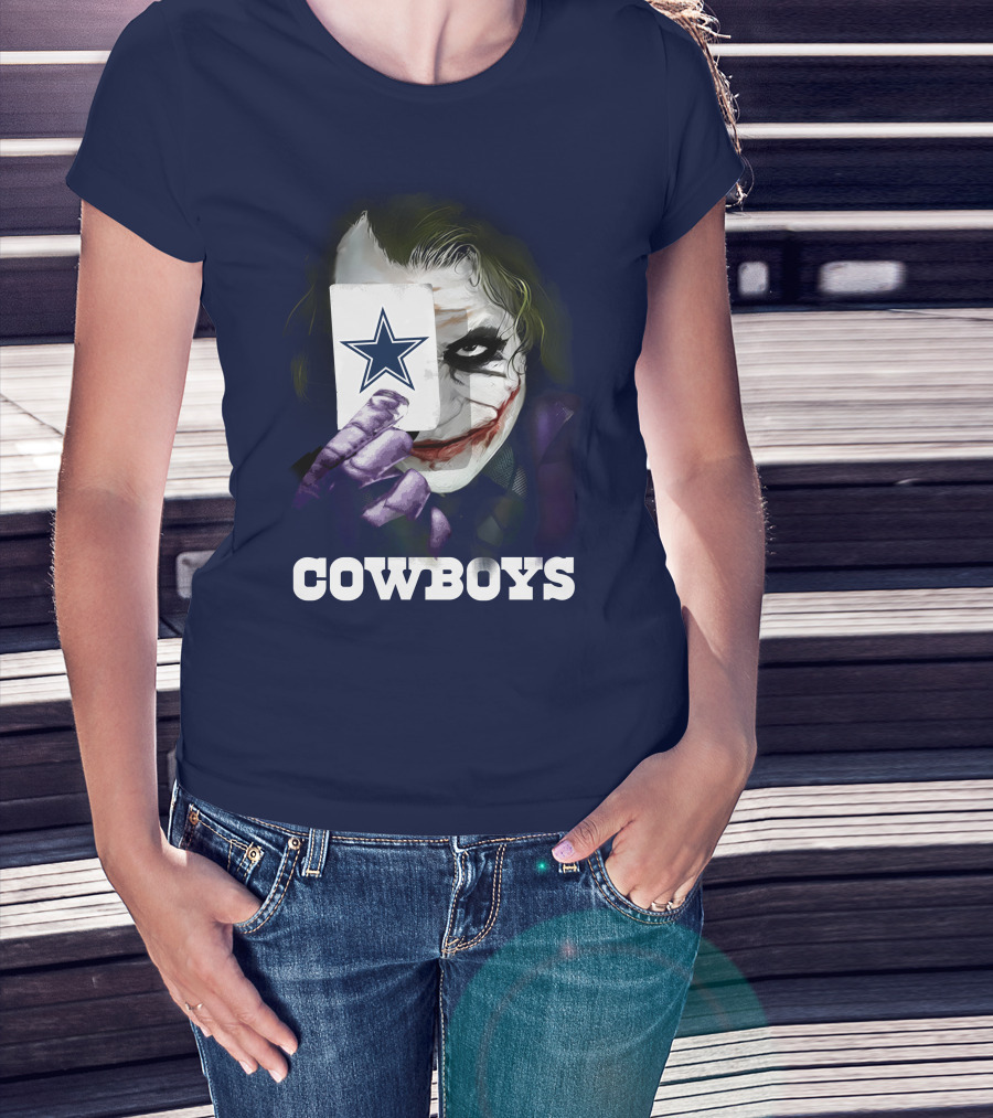 Cowboys Joker Face Playing Card Star Symbol T-Shirt