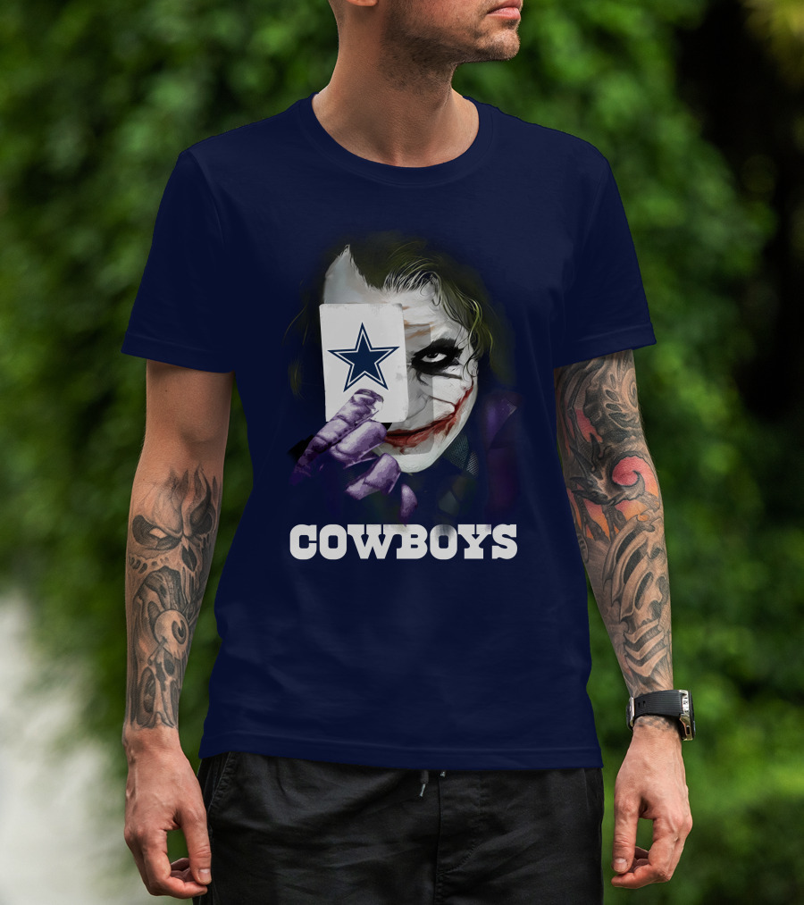 Cowboys Joker Face Playing Card Star Symbol T-Shirt