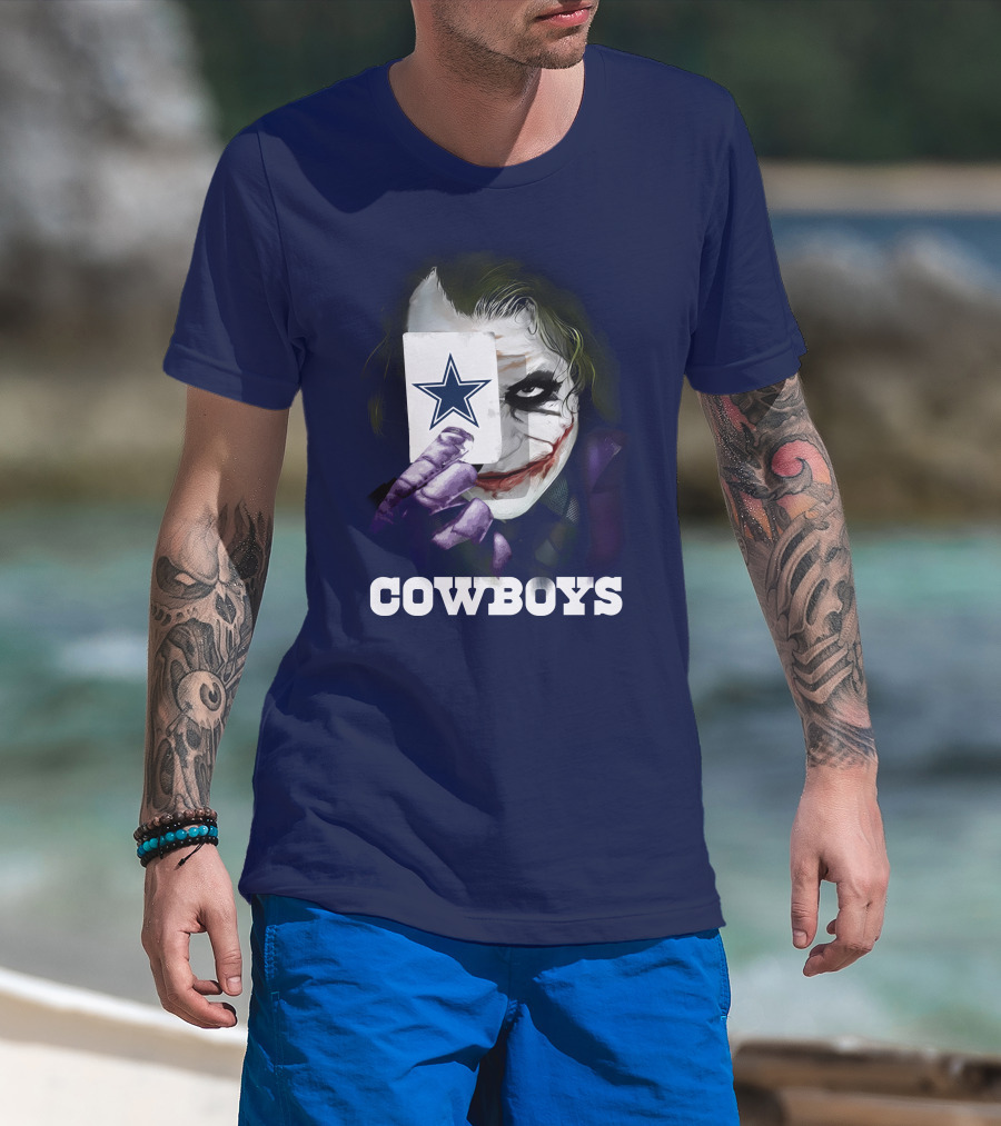 Cowboys Joker Face Playing Card Star Symbol T-Shirt