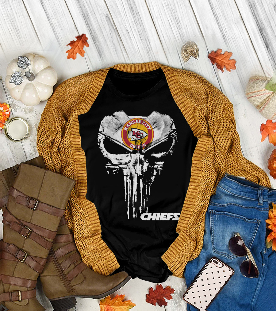 Kansas City Chiefs Skull Logo Fusion Chiefs T-Shirt