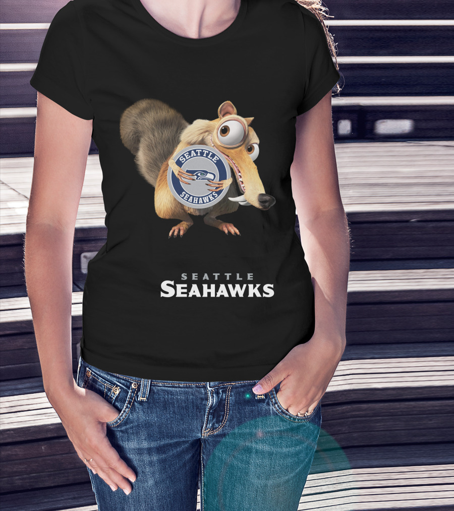 Seattle Seahawks 05 Ice Age Scrat Football Fan Crossover T-Shirt