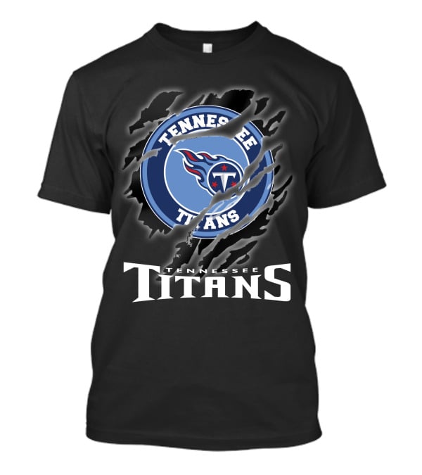 Tennessee Titans Logo And Text With Claw Marks T-Shirt