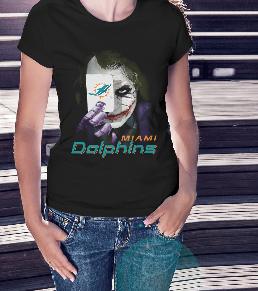 Miami Dolphins Joker Card Fusion T-Shirt