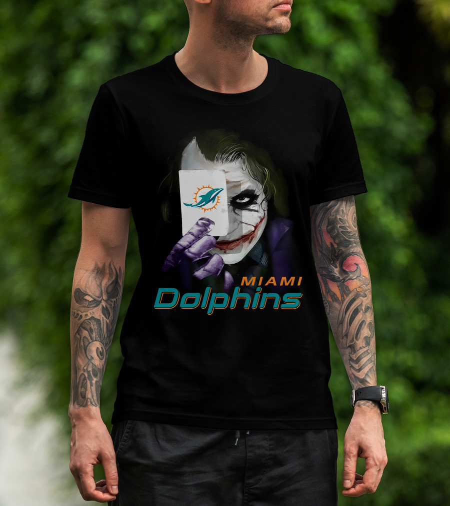 Miami Dolphins Joker Card Fusion T-Shirt