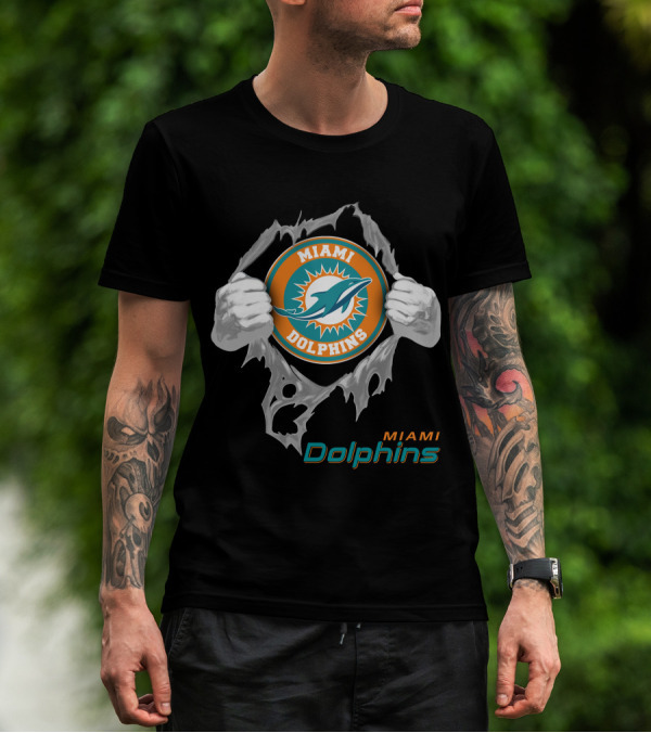 Miami Dolphins 08 Football Power Rip T-Shirt