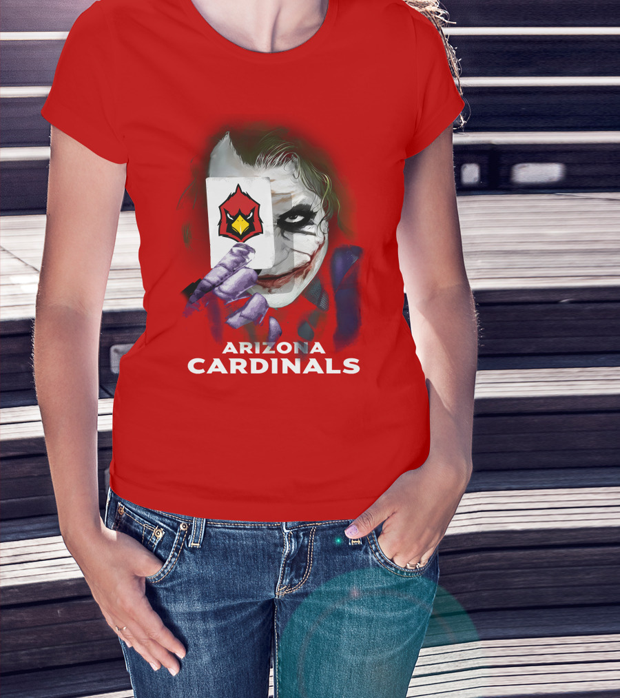 Arizona Cardinals Joker Playing Card Face T-Shirt