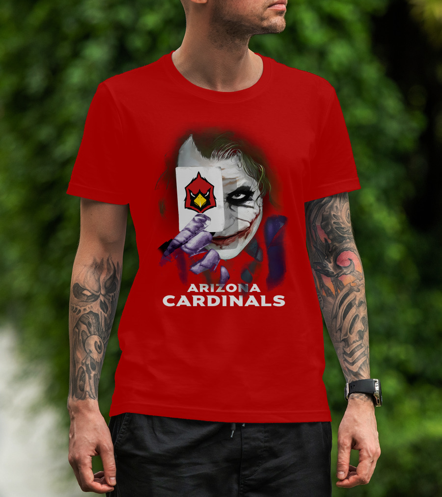Arizona Cardinals Joker Playing Card Face T-Shirt