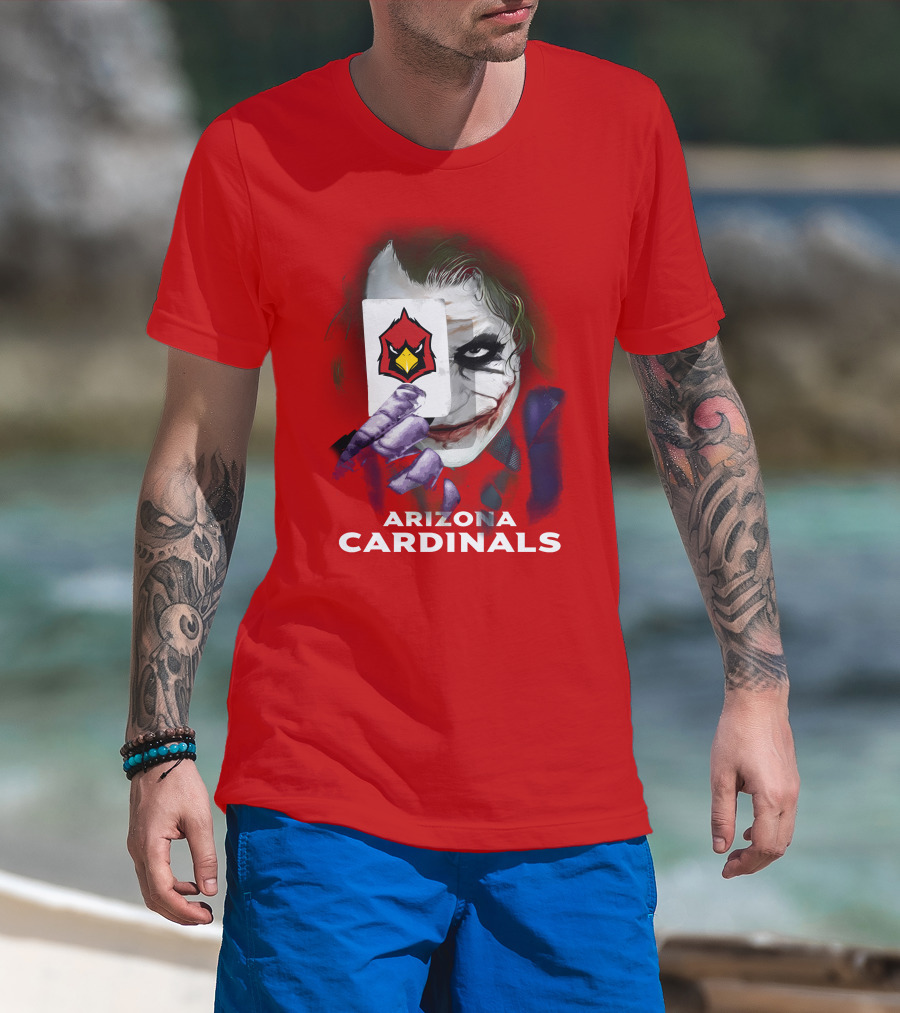 Arizona Cardinals Joker Playing Card Face T-Shirt