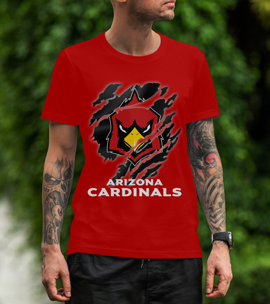 Arizona Cardinals Logo Claw Marks T-Shirt