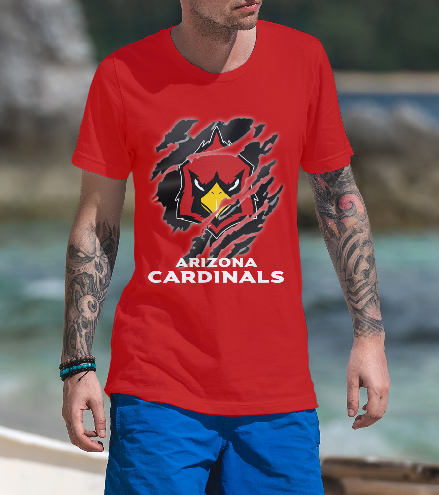 Arizona Cardinals Logo Claw Marks T-Shirt