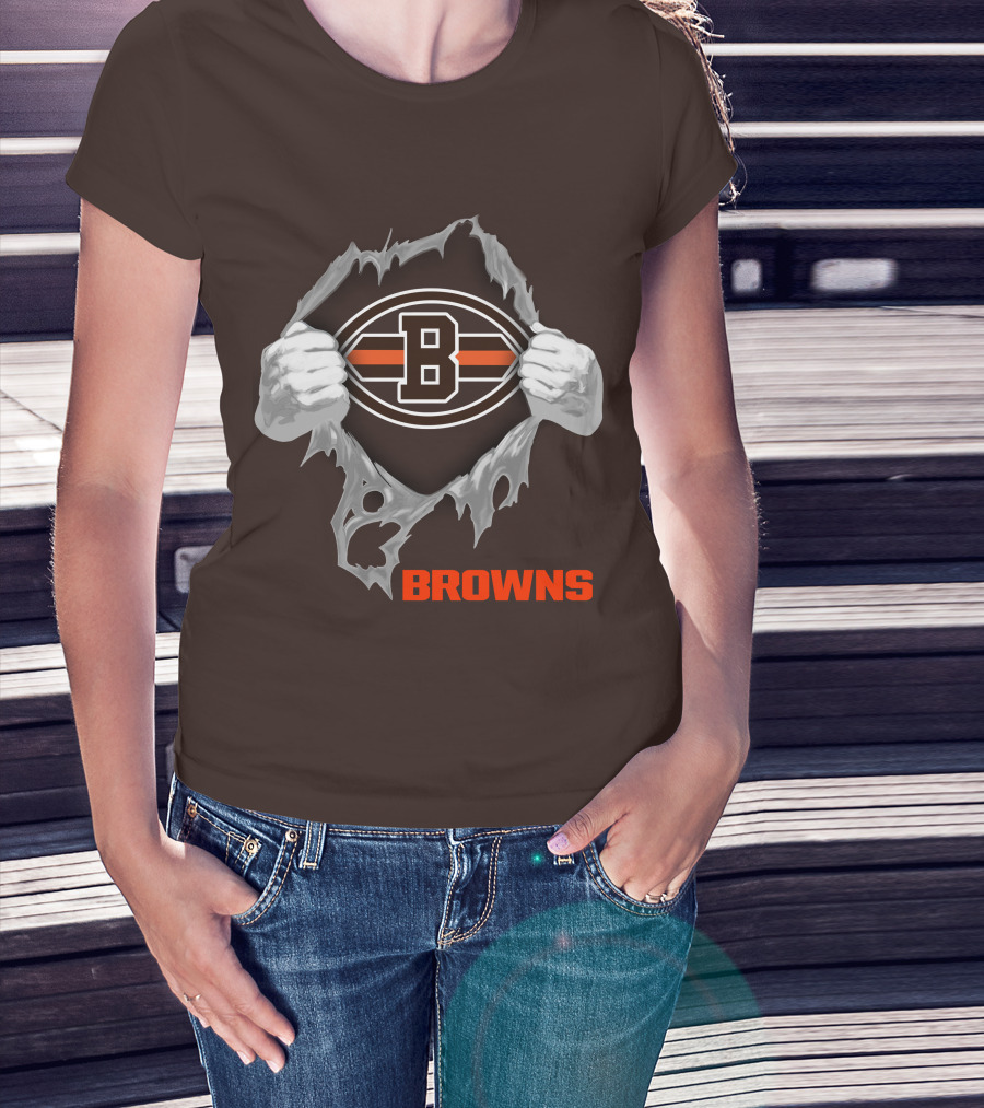 Browns 08 Football Jersey Hands Peeling Effect With B T-Shirt