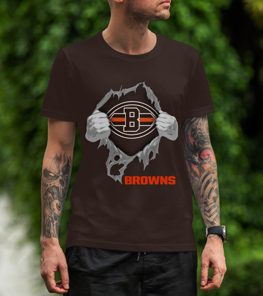 Browns 08 Football Jersey Hands Peeling Effect With B T-Shirt