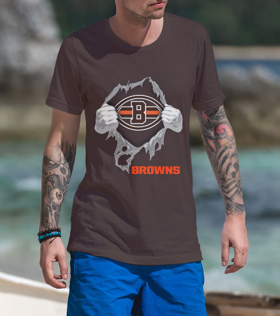 Browns 08 Football Jersey Hands Peeling Effect With B T-Shirt