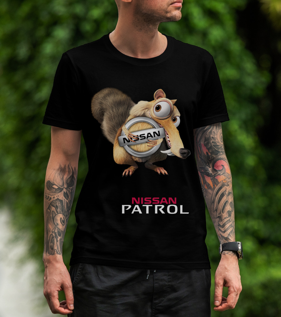 Nissan Patrol Squirrel Emblem Hugging Circular T-Shirt