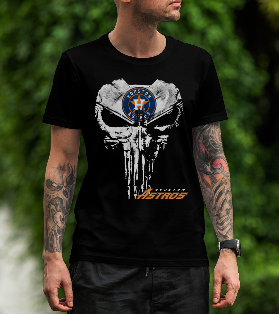 Houston Astros Punisher Skull T-Shirt