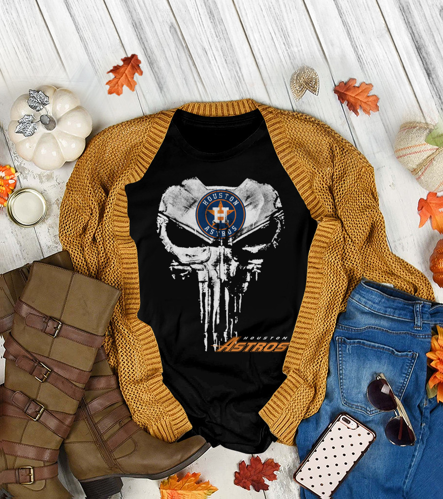 Houston Astros Punisher Skull T-Shirt