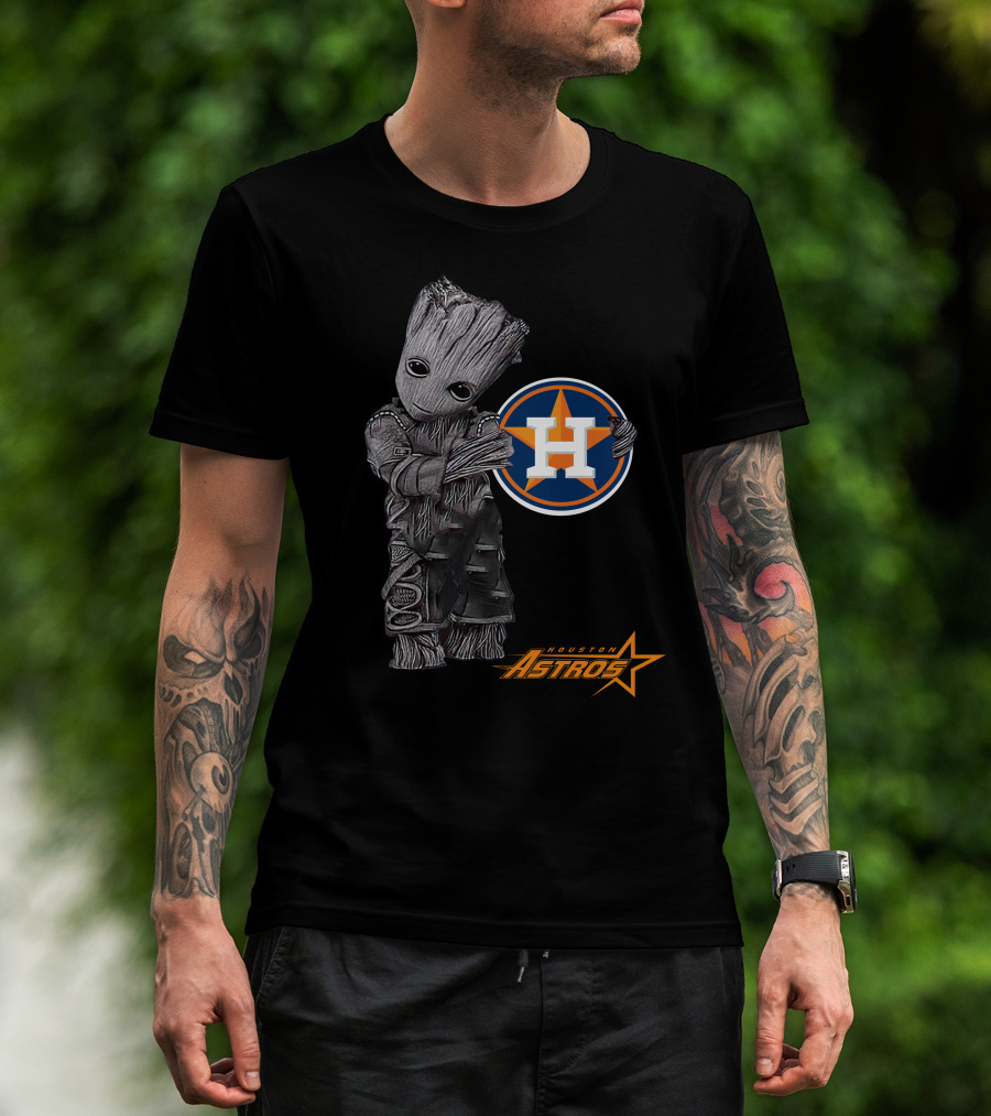 Houston Astros Groot Guardians Of The Galaxy Crossover T-Shirt