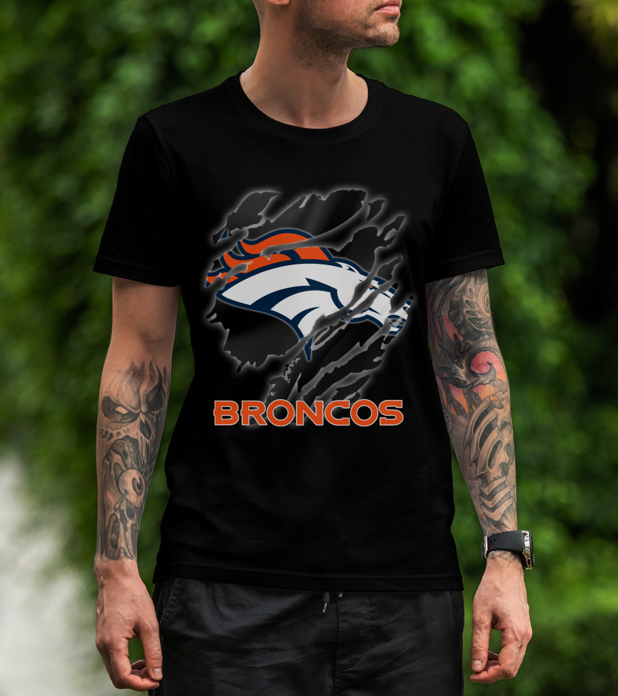 Denver Broncos Ripped Claw Marks T-Shirt