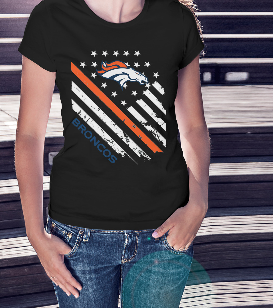 Broncos American Flag Stars Stripes T-Shirt
