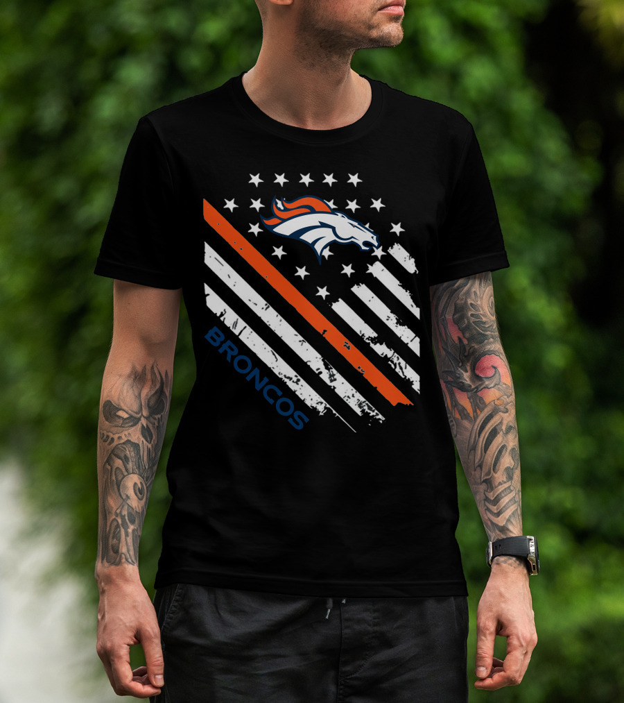 Broncos American Flag Stars Stripes T-Shirt