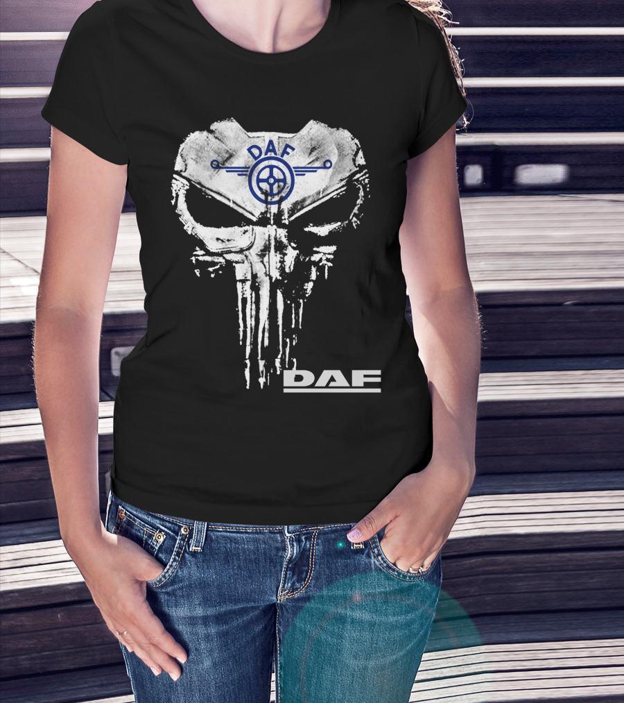 Daf Skull Emblem With Wheel Symbol T-Shirt