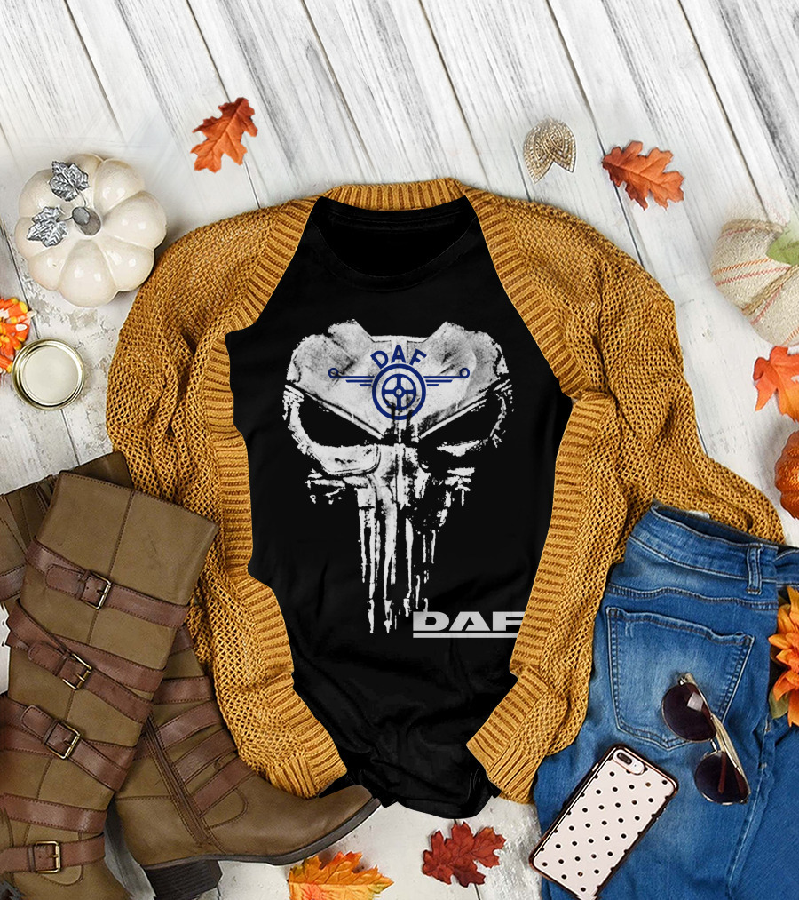 Daf Skull Emblem With Wheel Symbol T-Shirt