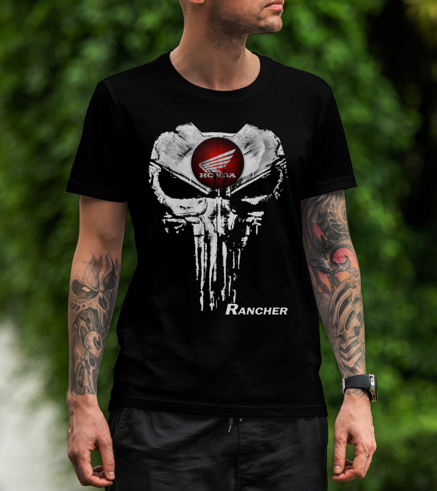 Honda Rancher Punisher Skull T-Shirt