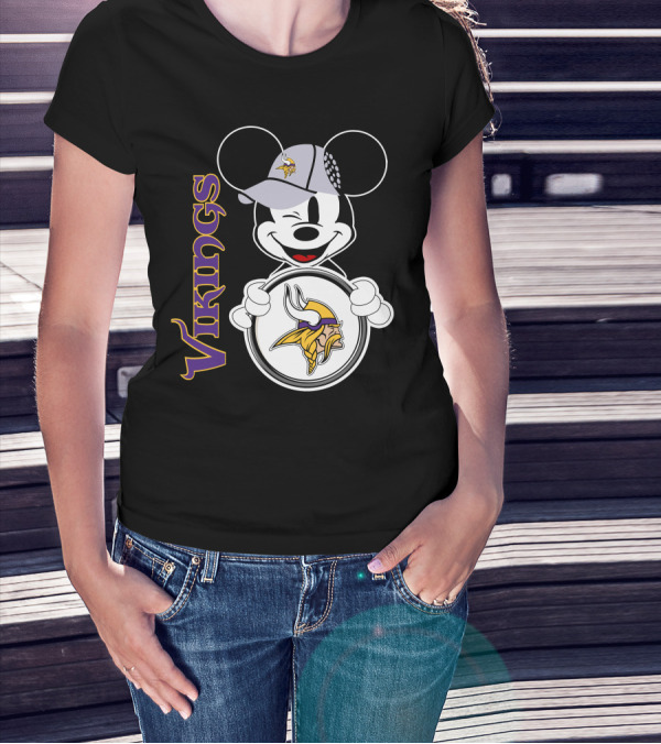 Vikings Mickey Mouse NFL Football Fan Gear T-Shirt
