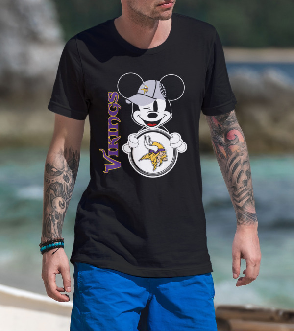 Vikings Mickey Mouse NFL Football Fan Gear T-Shirt