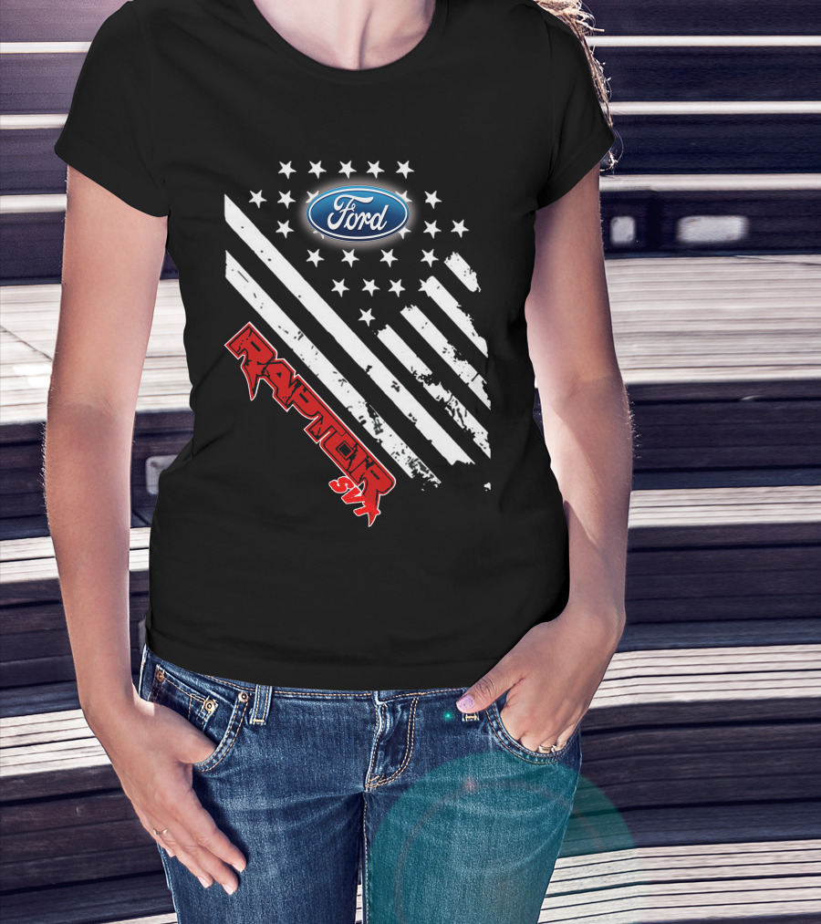 Ford Raptor 21 Usa Flag Stars Stripes T-Shirt
