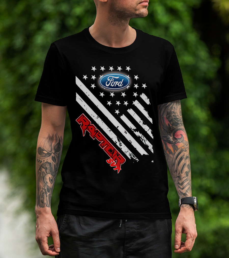 Ford Raptor 21 Usa Flag Stars Stripes T-Shirt