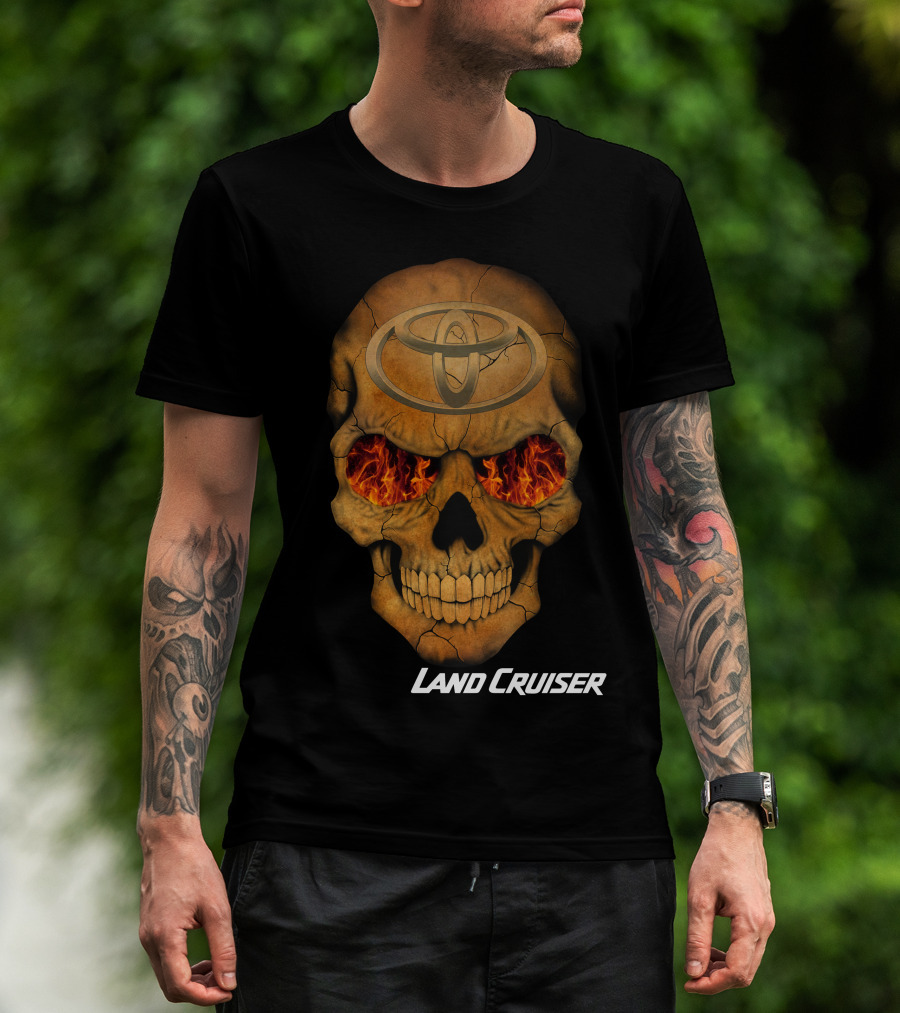 Toyota Land Cruiser Fiery Skull T-Shirt