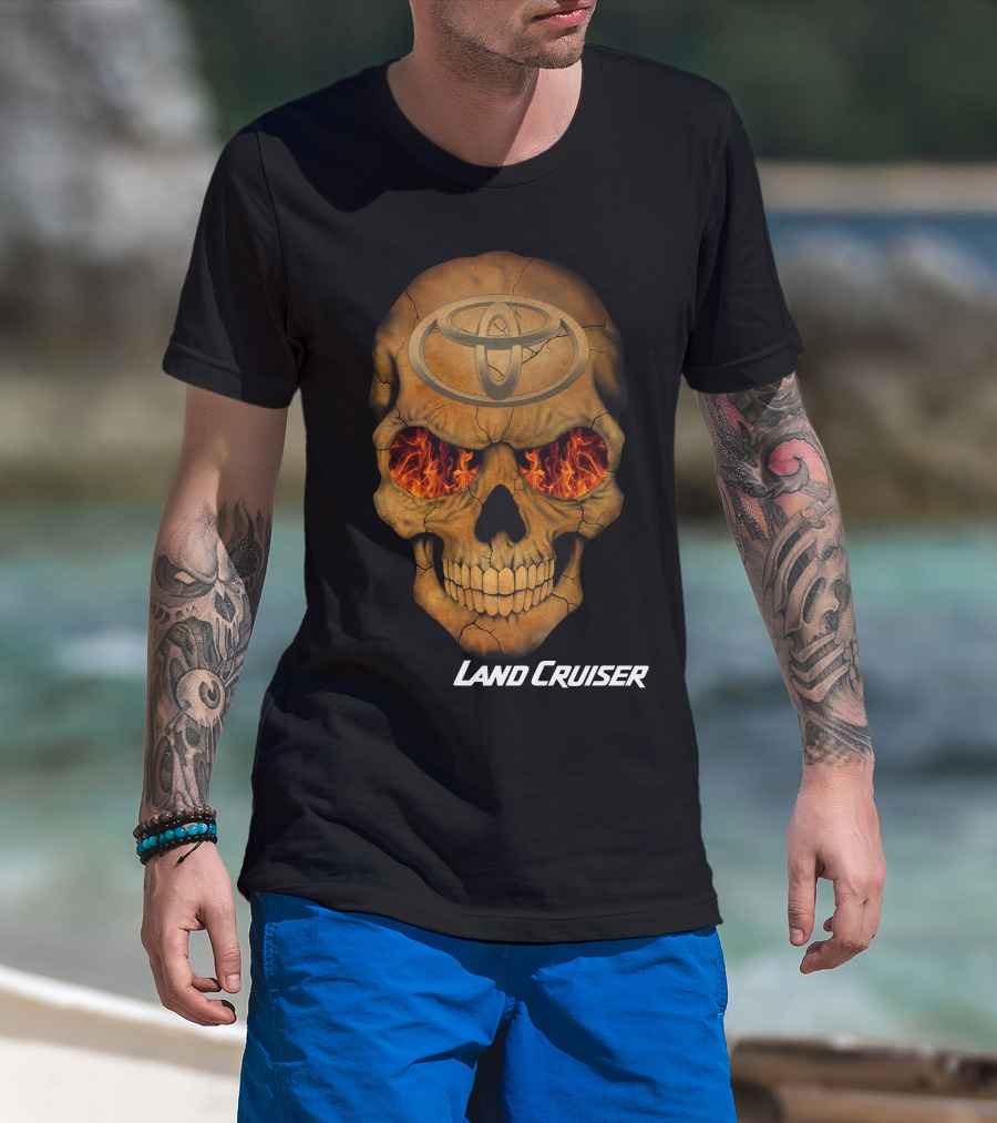 Toyota Land Cruiser Fiery Skull T-Shirt