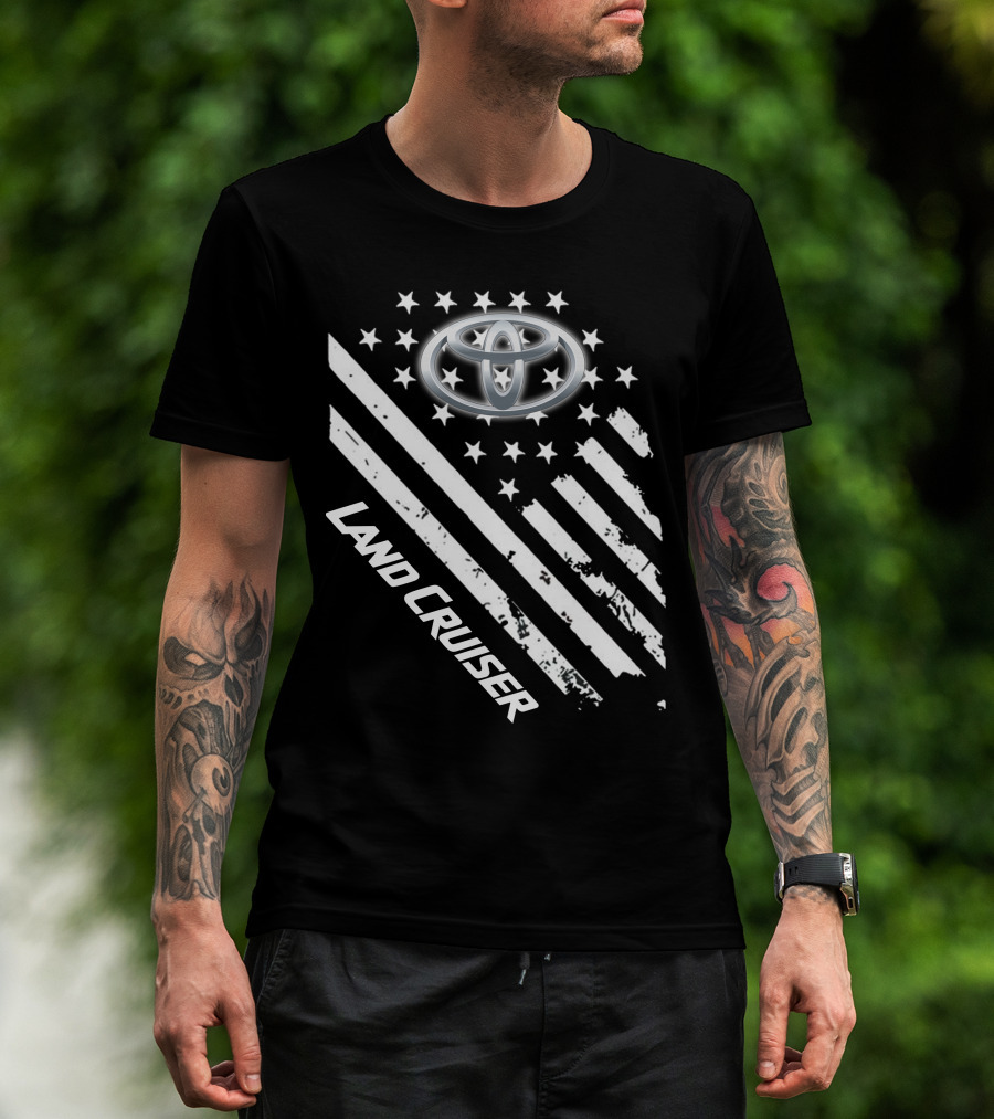 Toyota Land Cruiser American Flag Style T-Shirt
