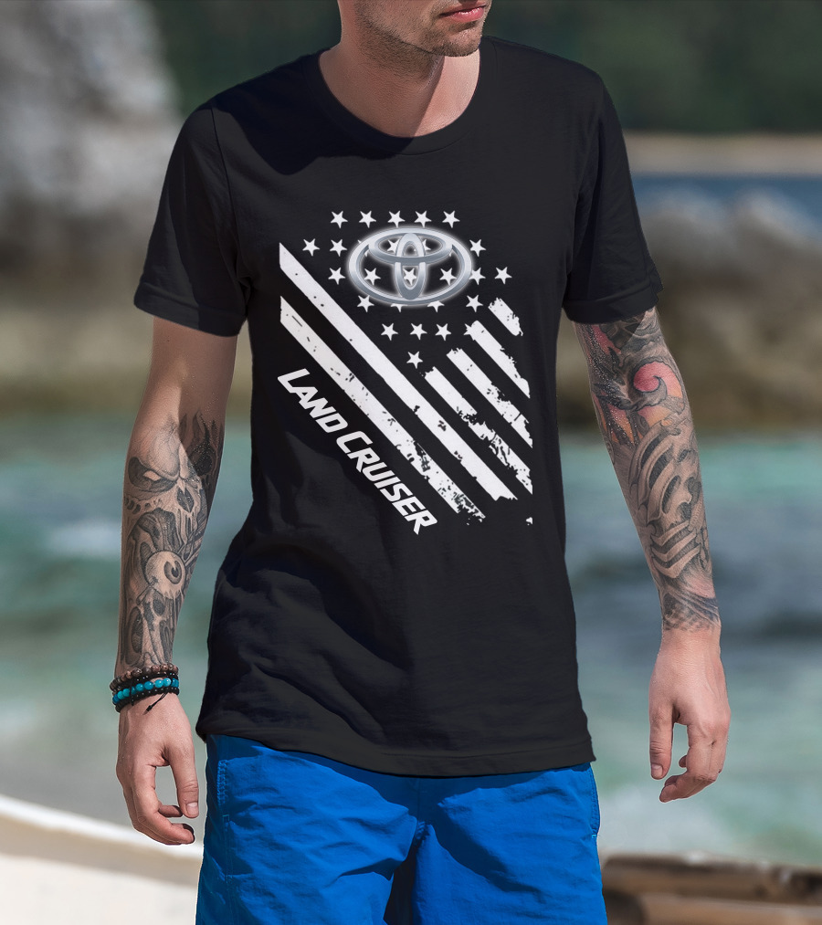 Toyota Land Cruiser American Flag Style T-Shirt