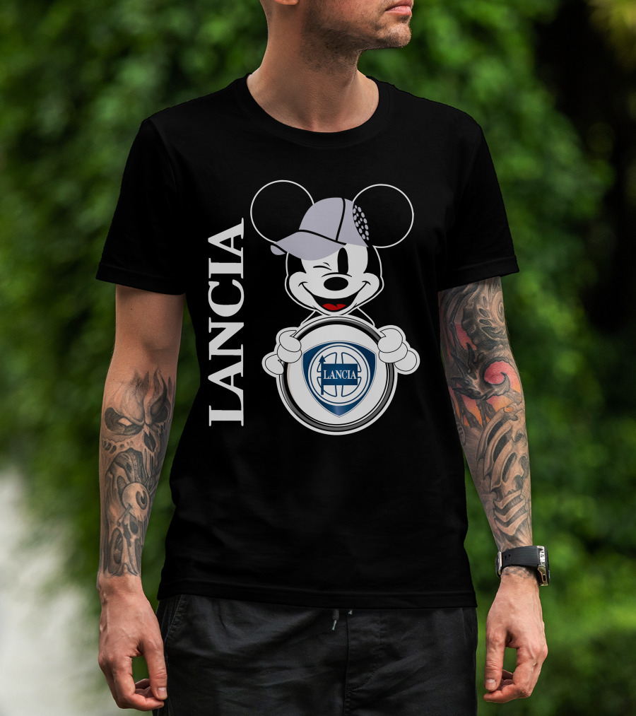 Lancia Mickey Mouse Holding T-Shirt