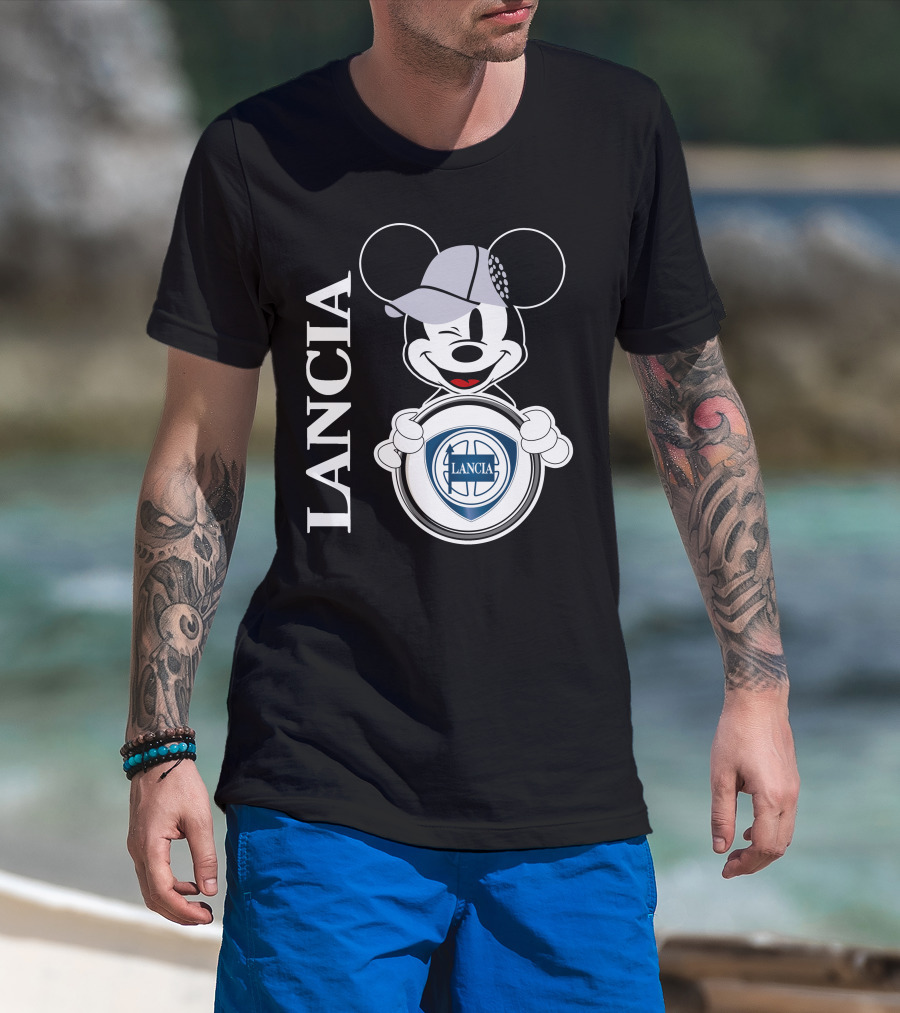 Lancia Mickey Mouse Holding T-Shirt