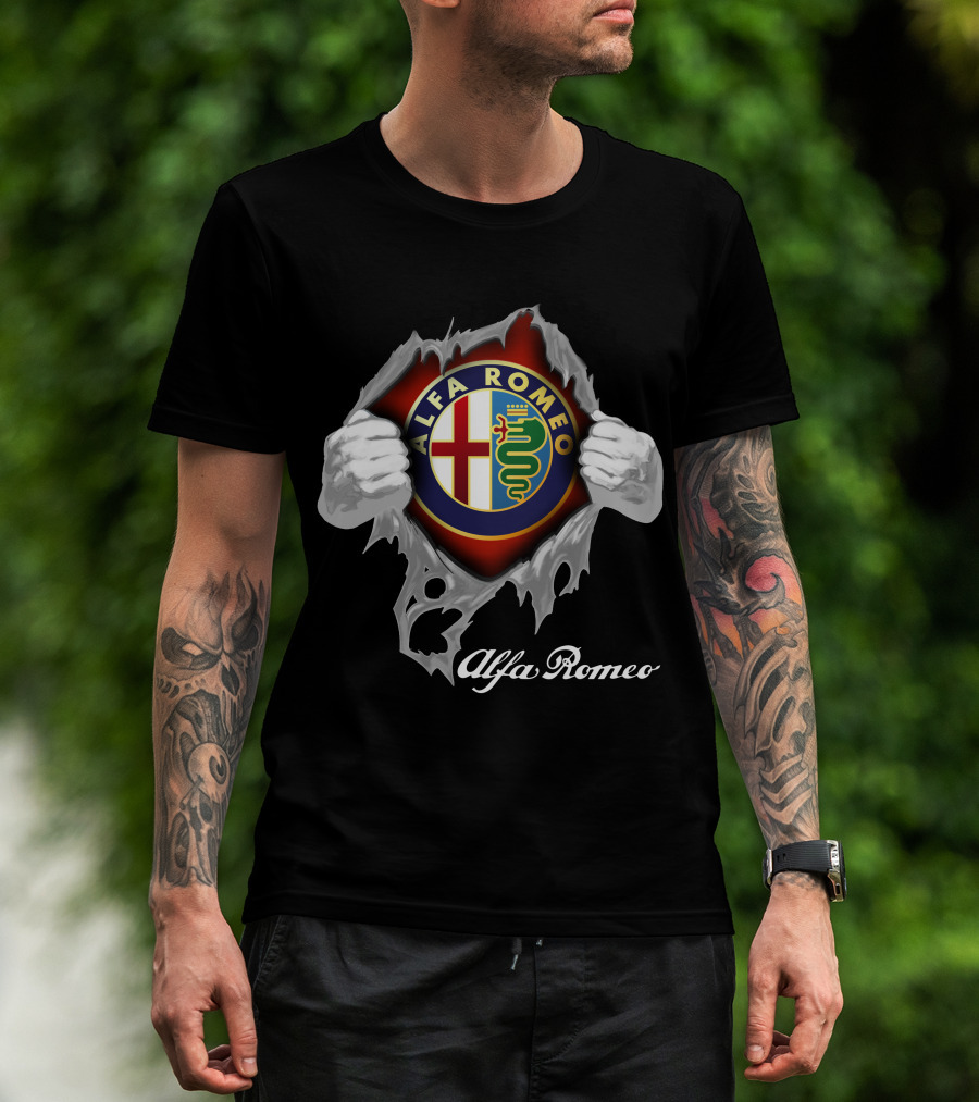 Alfa Romeo Logo With Tearaway Effect T-Shirt