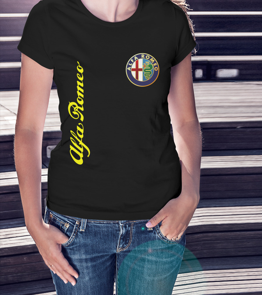 Alfa Romeo Classic Car Logo And Name T-Shirt