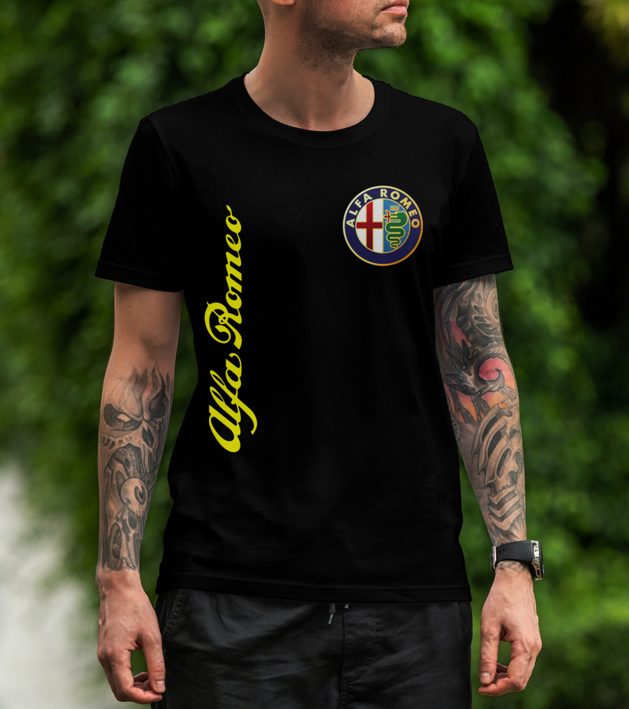 Alfa Romeo Classic Car Logo And Name T-Shirt