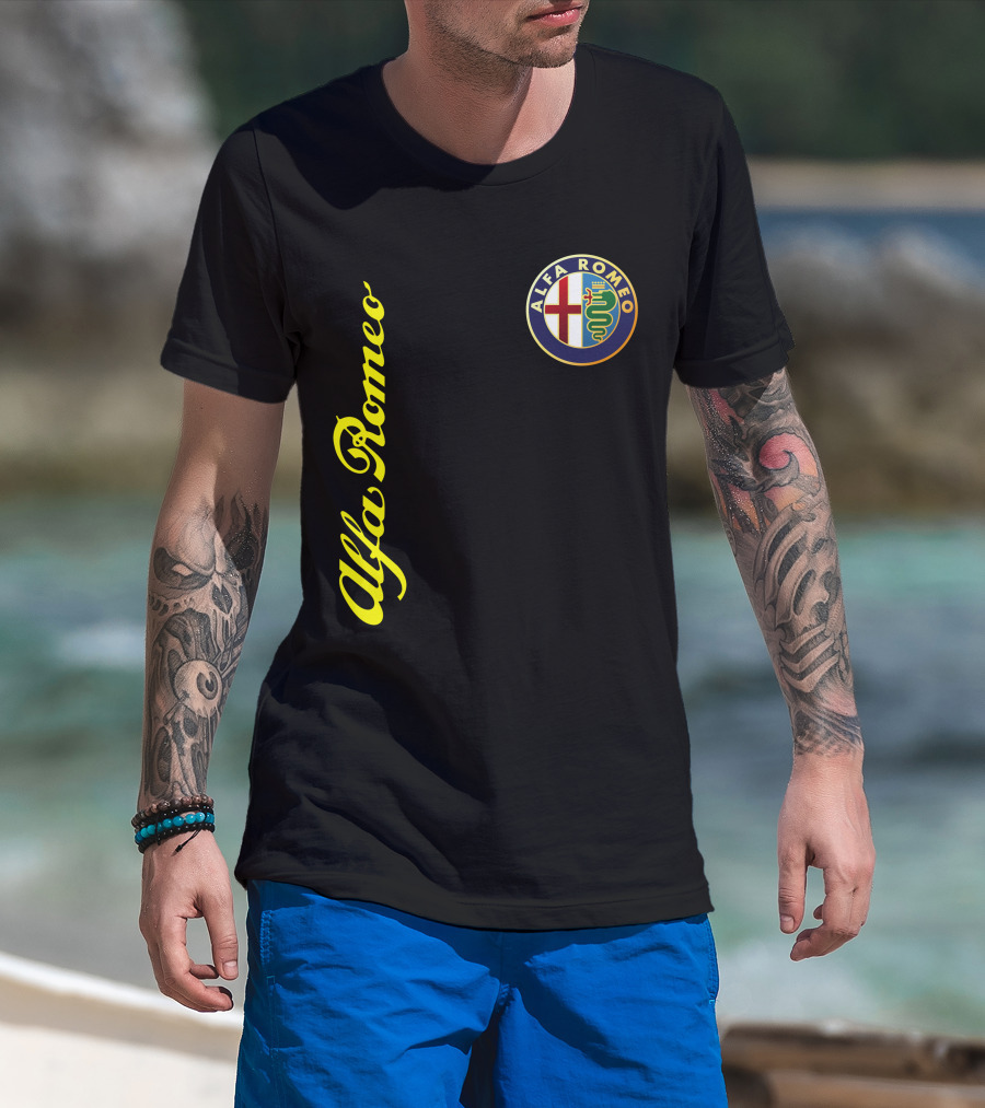 Alfa Romeo Classic Car Logo And Name T-Shirt
