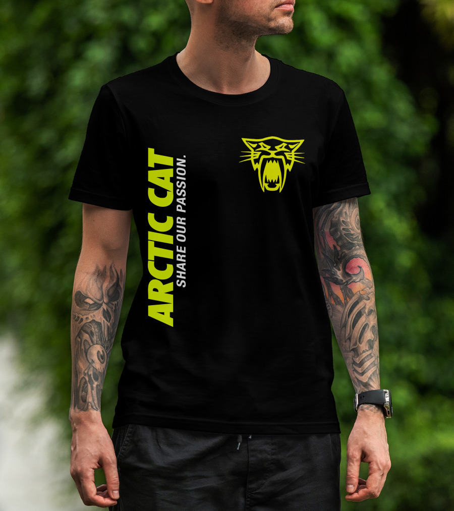 Arctic Cat Share Our Passion Neon Cat T-Shirt
