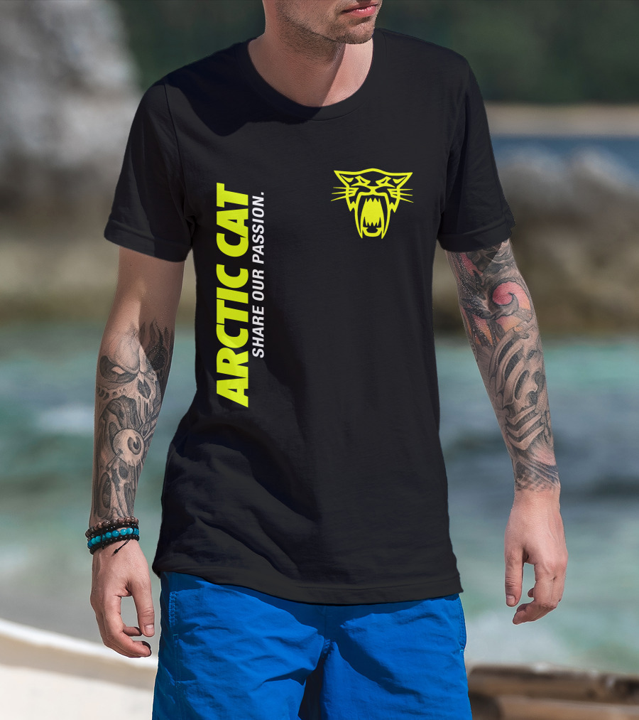 Arctic Cat Share Our Passion Neon Cat T-Shirt