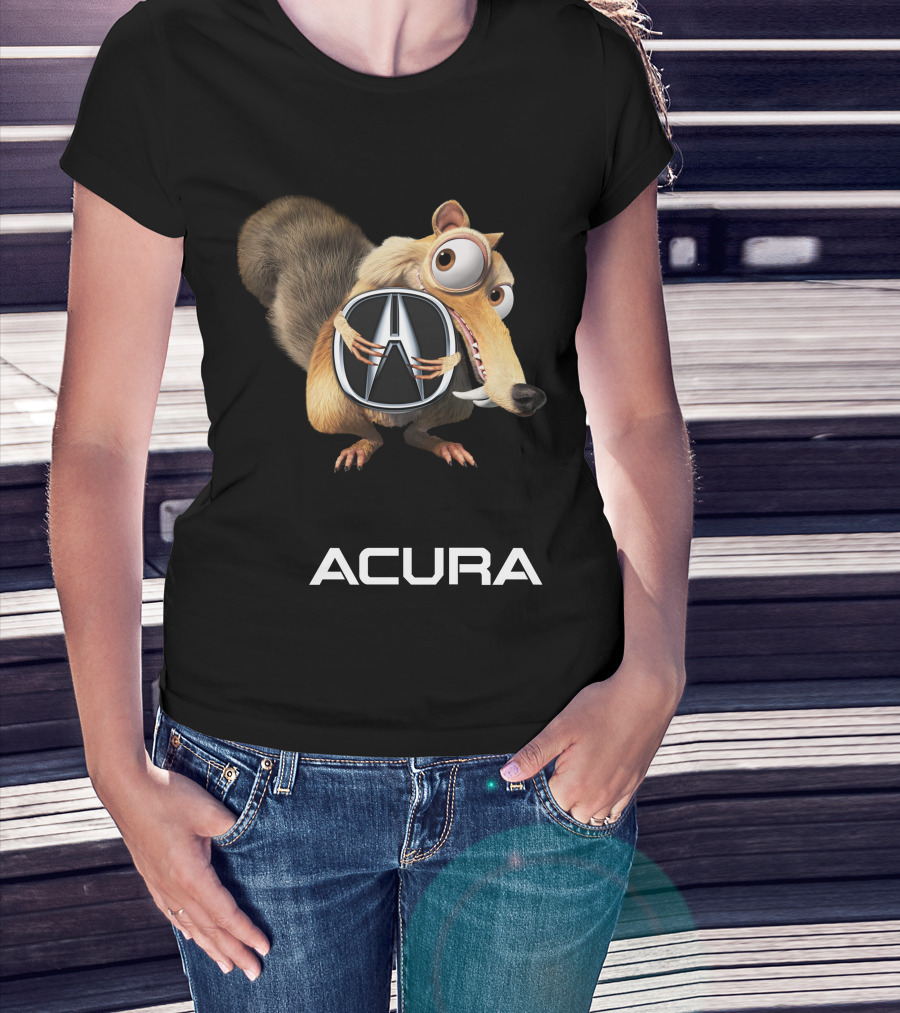 Acura Logo With Ice Age Character Scrat T-Shirt