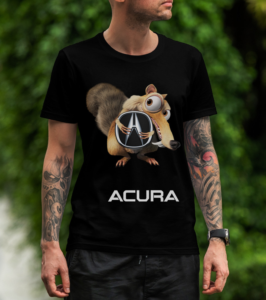 Acura Logo With Ice Age Character Scrat T-Shirt