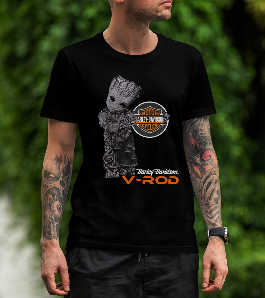Harley Davidson V-Rod Groot Guardians Motorcycles T-Shirt
