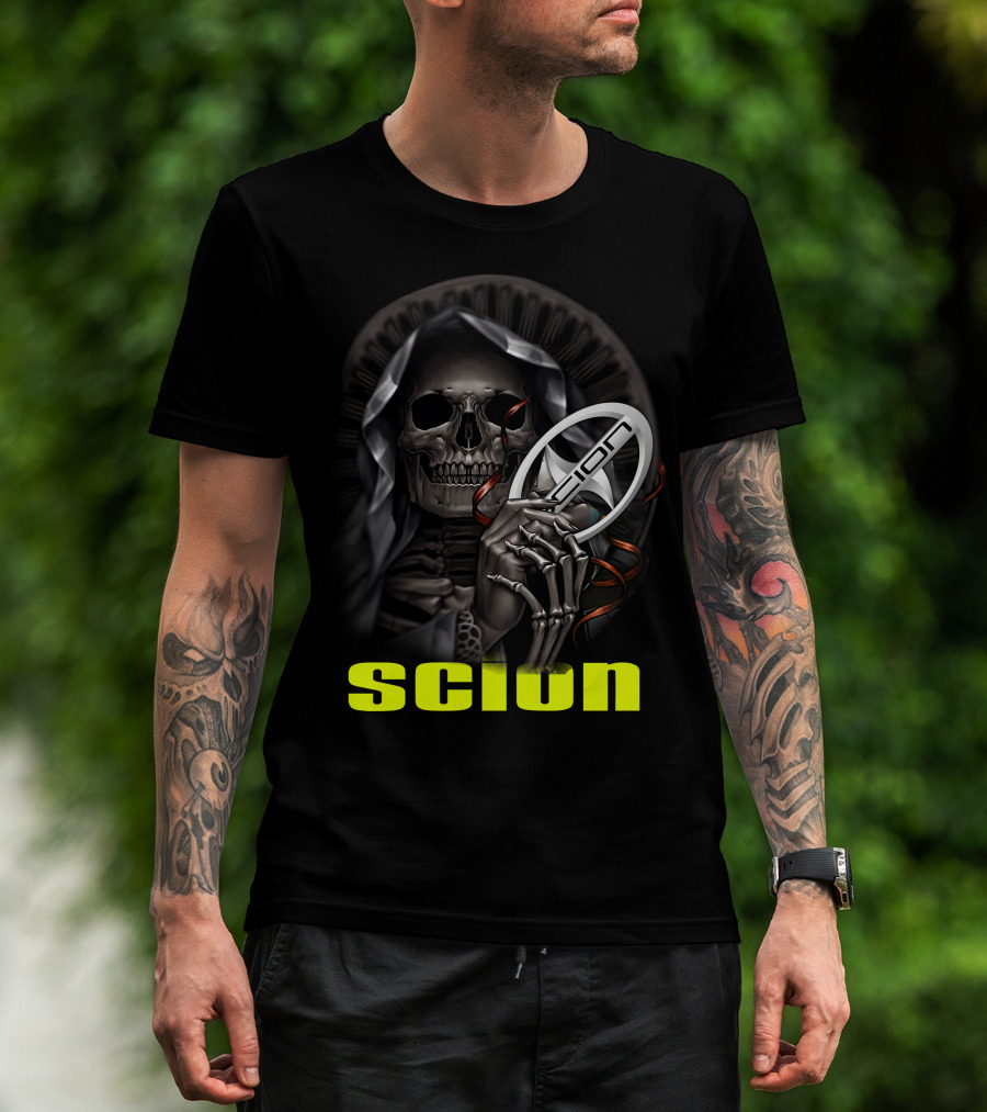 Scion Grim Reaper Skull Holding T-Shirt