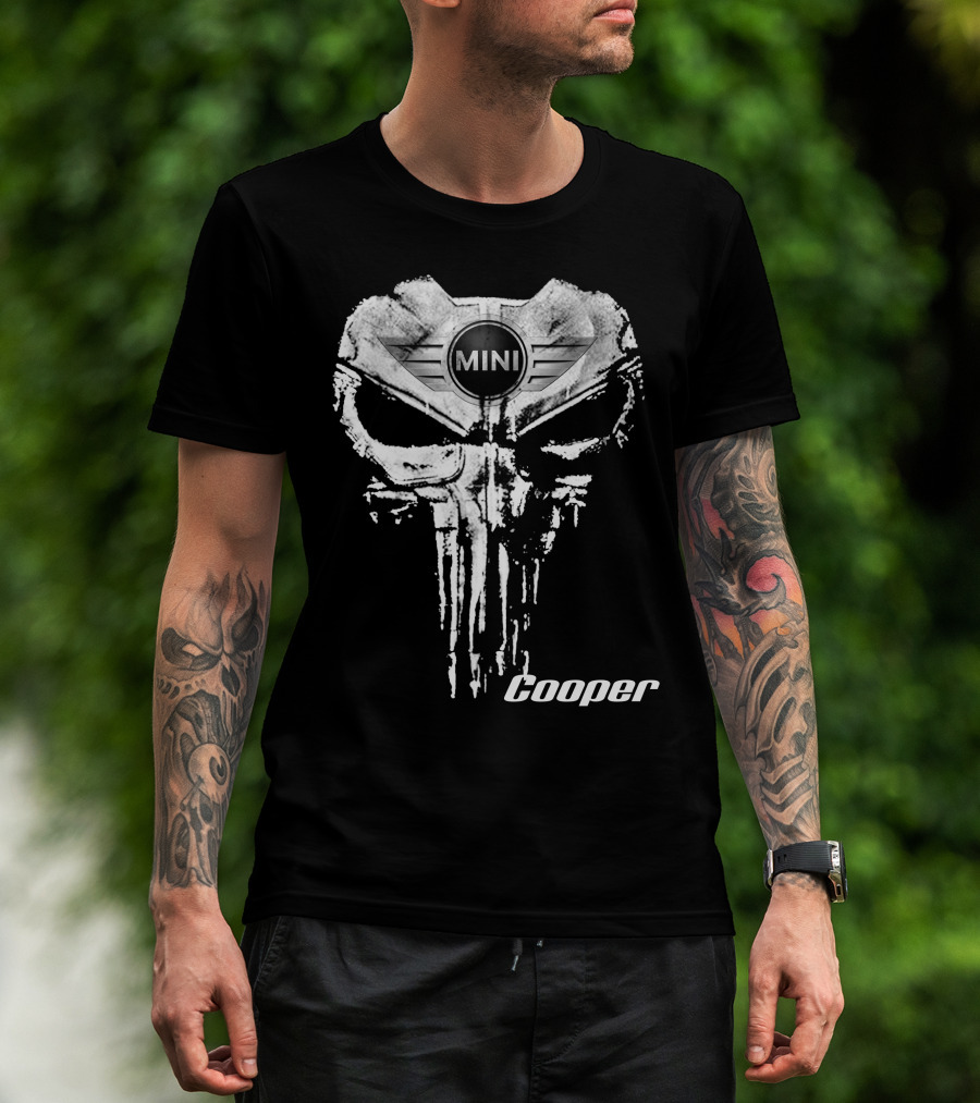 Mini Cooper 14 Grunge Skull T-Shirt