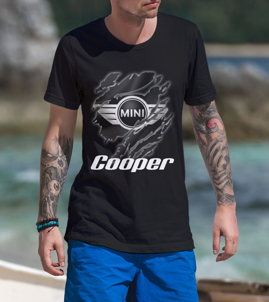 Mini Cooper Logo With Ripped Effect T-Shirt