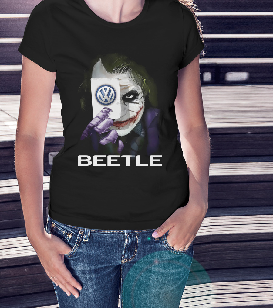 Beetle Volkswagen Joker Card Visual Fusion T-Shirt